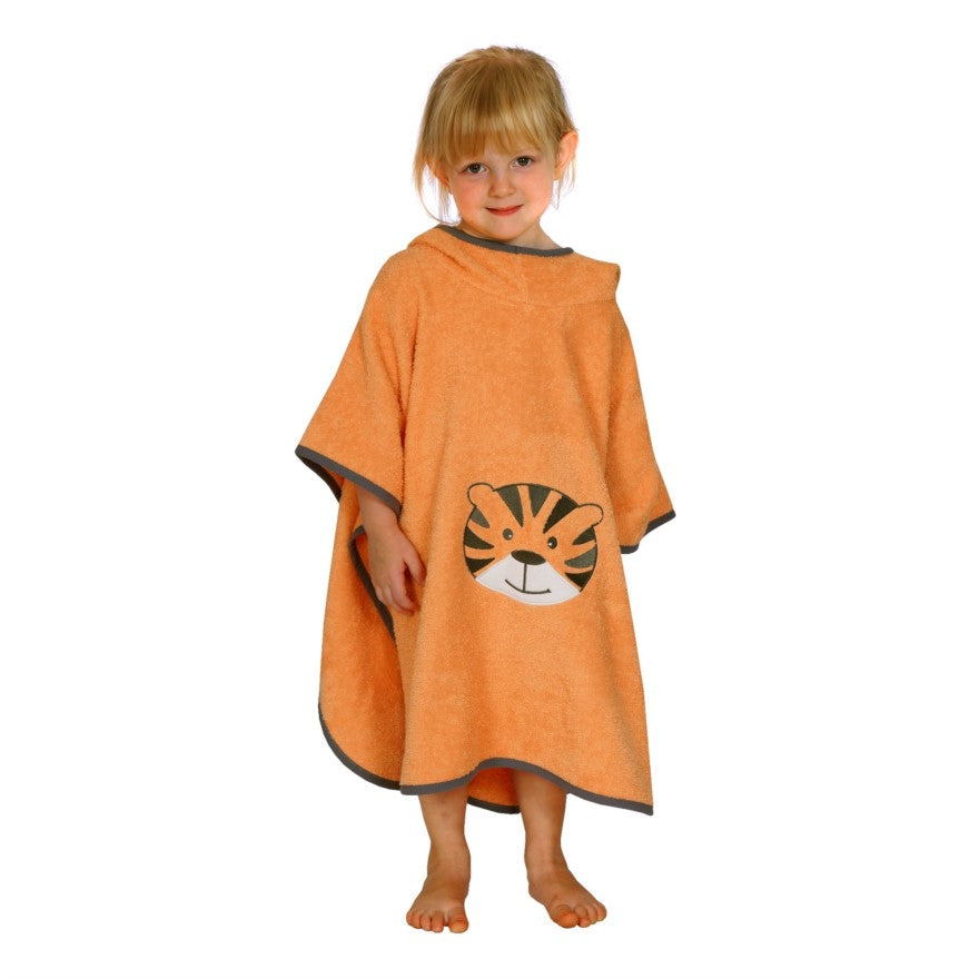 Wörner Südfrottier Tigergesicht camel Bade-Poncho 120/75 cm