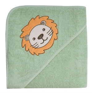 Wörner Südfrottier Kapuzenbadetuch "Löwe helloliv" Gr. 100x100
