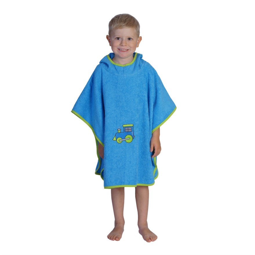 Wörner Südfrottier Lok Blau Bade-Poncho 120/75 cm