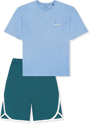 Schiesser Schlafanzug kurz Waves pacific blue Gr.176