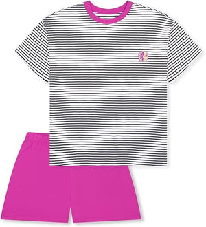 Schiesser kurzer Mädchen Schlafanzug Fuchsia/Ringel Gr.164