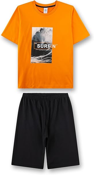 Sanetta kurzer Schlafanzug "Surfer orange" Gr.140 bis 188