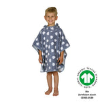 Wörner Südfrottier Teddy blau BIO Bade-Poncho 120/75 cm
