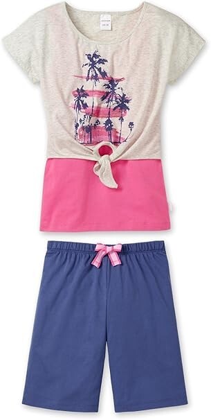 REDUZIERT Schiesser Mädchen Schlafanzug kurz Shorty 3 Teilig NEU Gr. 128