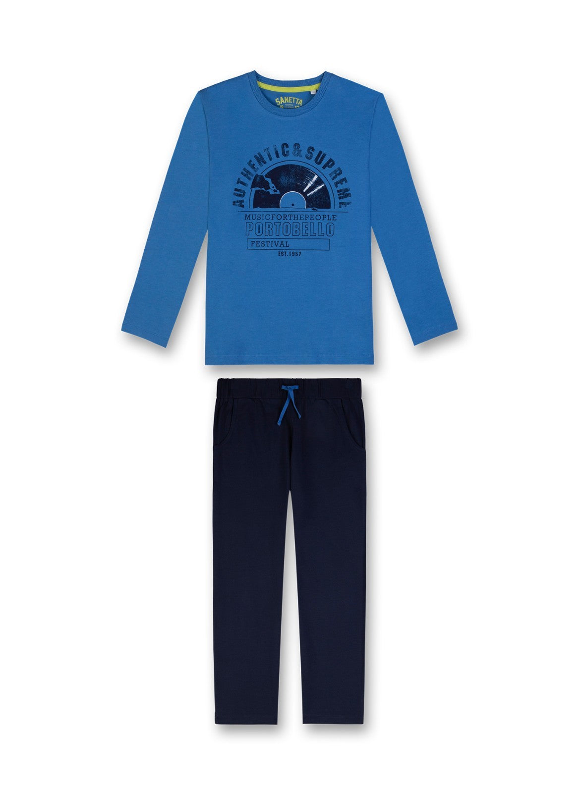 Sanetta Jungen langer Schlafanzug 2-tlg. blau     Gr. 140