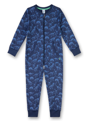 Sanetta Jungen Overall Jumpsuit  Schlafanzug 1-tlg.  blau  Dino  Gr. 92