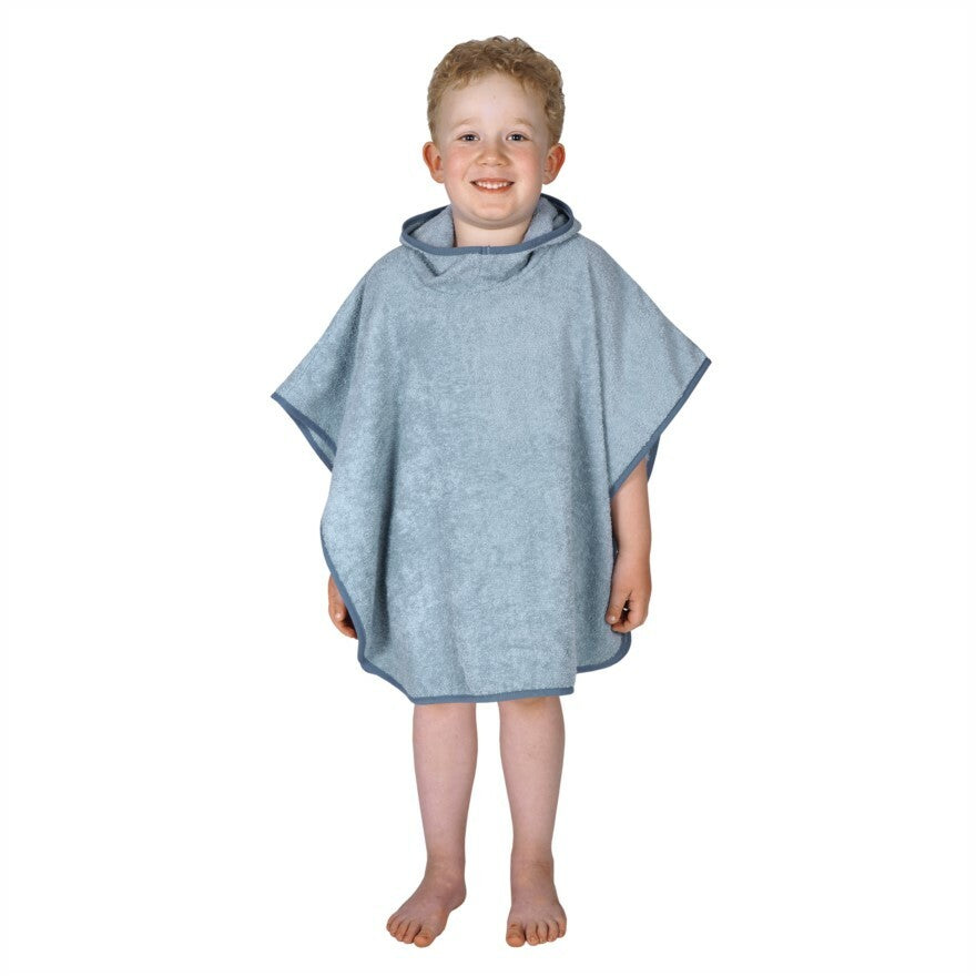 Wörner Südfrottier Uni stahlblau Bade-Poncho 120/75 cm