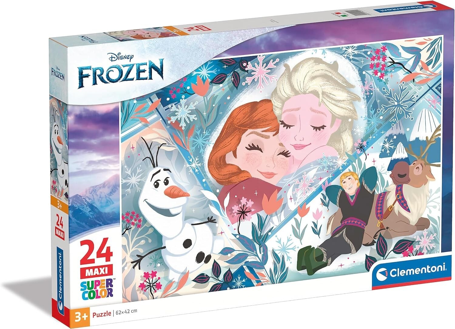 Clementoni 24224 Eiskönigin Supercolor Disney Frozen 24 Teile Maxi-Puzzle