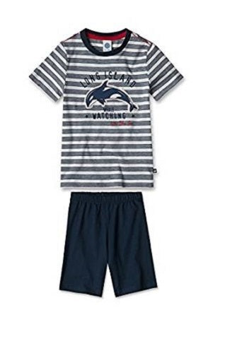 Sanetta Jungen kurzer Schlafanzug Shorty 2-tlg.Wal grau blau  Gr. 92