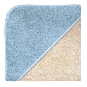 Wörner Südfrottier Riesen Kapuzenbadetuch Gr.100x100 Uni greige stahlblau NEU