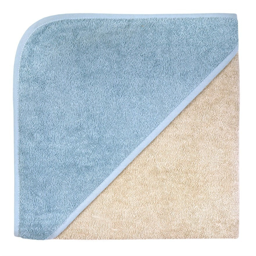 Wörner Südfrottier Riesen Kapuzenbadetuch Gr.100x100 Uni greige stahlblau NEU