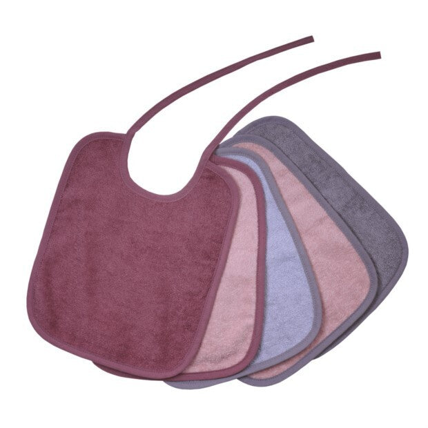 %%  Wörner Südfrottier Riesen-Lätzchen Größe 32/30 uni 5er Set Altrosa