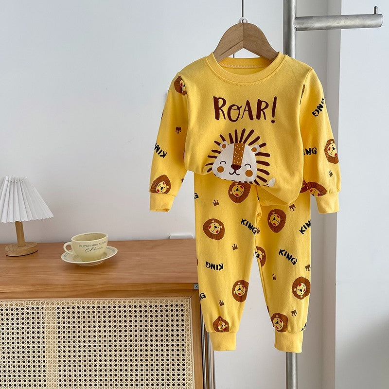 Süßer Baumwoll Jungen Schlafanzug mit Coolem Löwen Design von 1 Jahr bis 5 Jahre