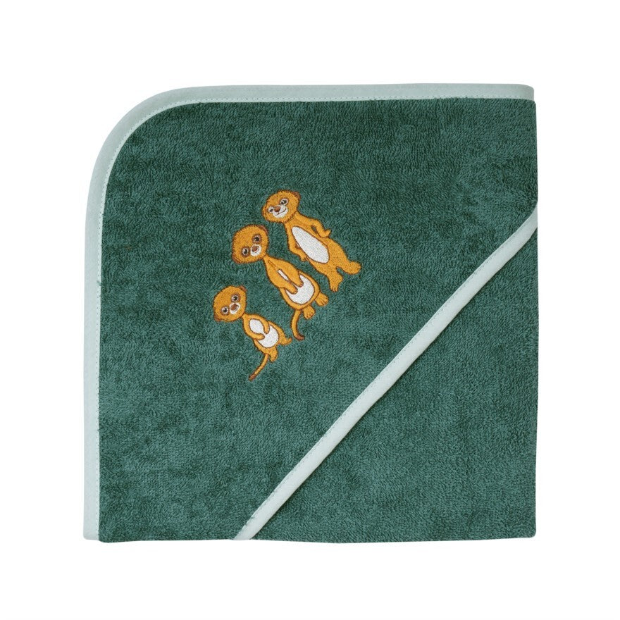  Wörner Südfrottier Kapuzenbadetuch   "Erdmännchen Pinie" Gr. 80x80