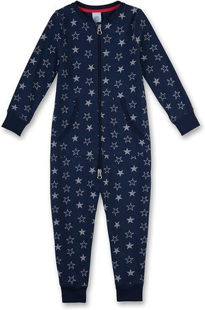 Sanetta Jungen Overall Jumpsuit  Schlafanzug 1-tlg.  blau  Sterne  Gr. 92