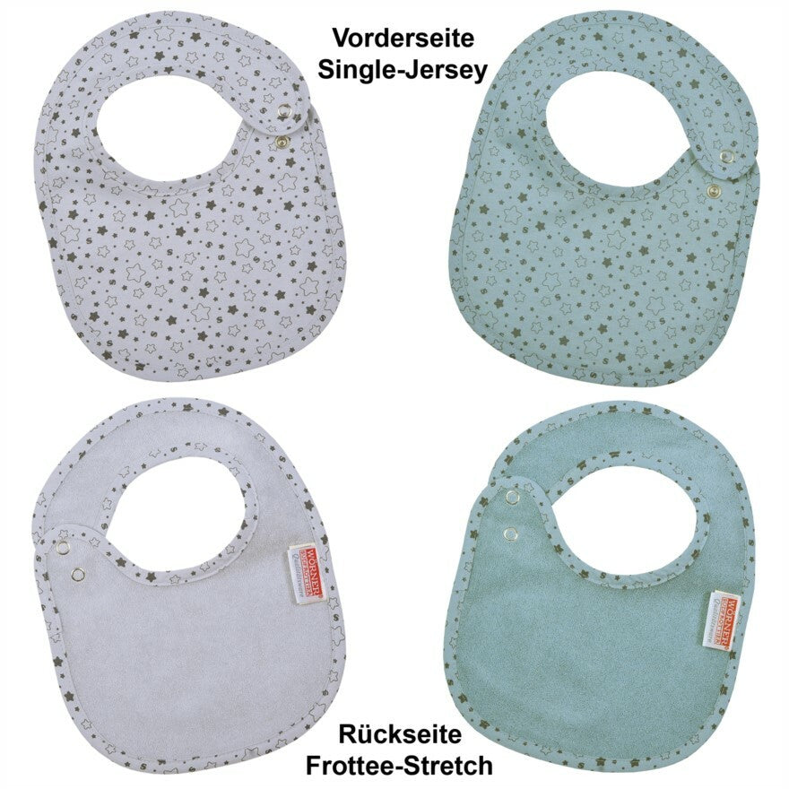% TOP% Wörner Südfrottier Sterne blau Druckknopflatz WENDELATZ 22x29 cm 2er Set