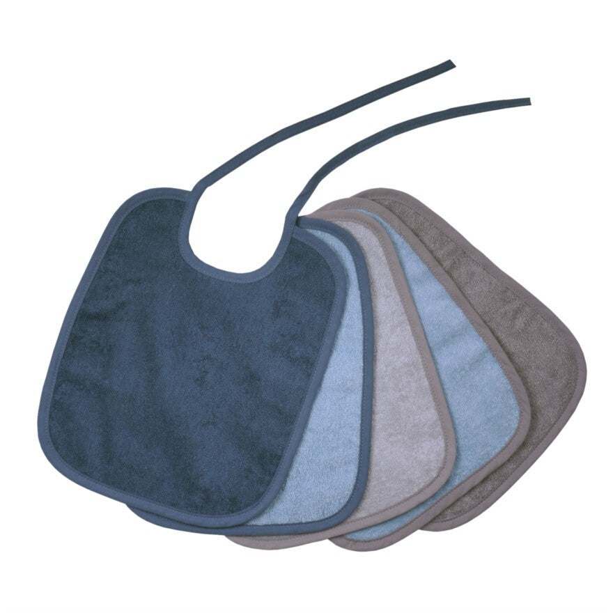 %%  Wörner Südfrottier Riesen-Lätzchen Größe 32/30 uni 5er Set Stahl