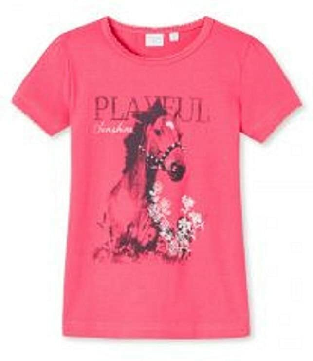 %%REDUZIERT%% Schiesser Mädchen kurzarm Shirt T-Shirt "PFERD" Gr.98+104