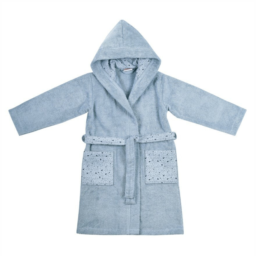  TOP Wörner Südfrottier Wal stahlblau Kinder-Bademantel Größe 86-140