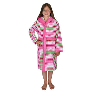 *NEU* Wörner Bademantel Mädchen "Ringel Orchidee " Frottier Gr.128 - 176