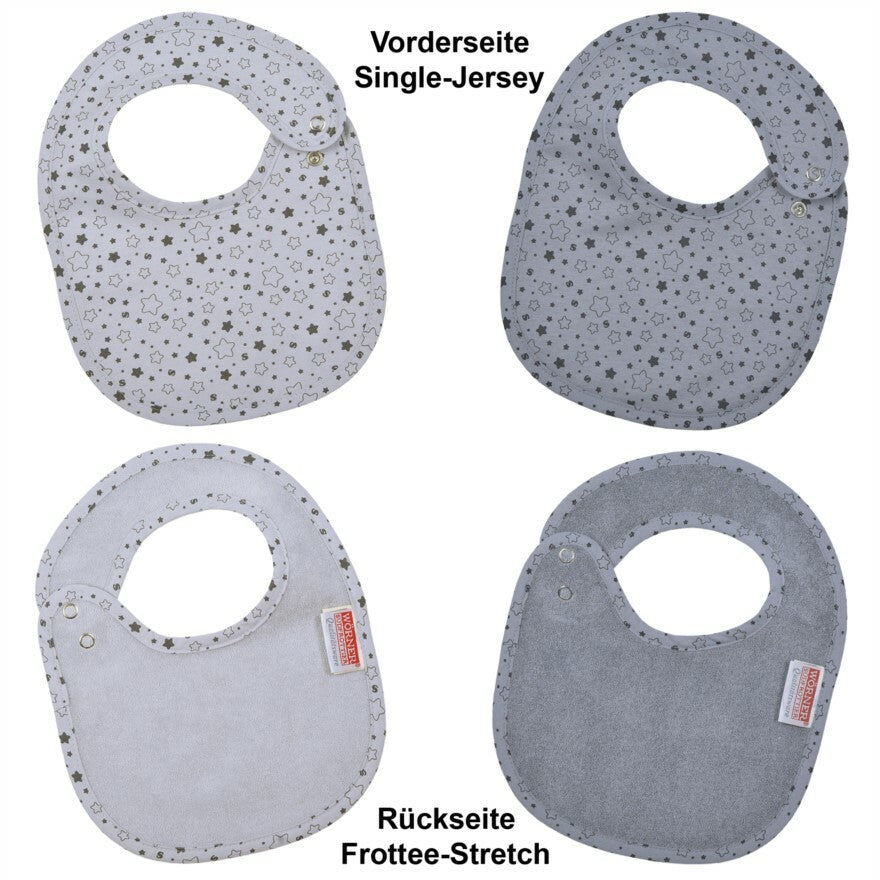 % TOP% Wörner Südfrottier Sterne grau Druckknopflatz WENDELATZ 22x29 cm 2er Set