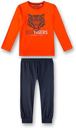 Sanetta Jungen langer Schlafanzug Rot Tiger Gr. 140