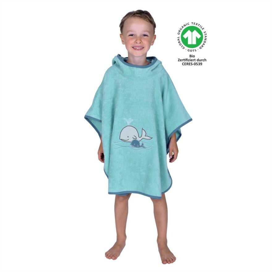 Wörner Südfrottier  Wal kristall BIO Bade-Poncho 60x75 cm