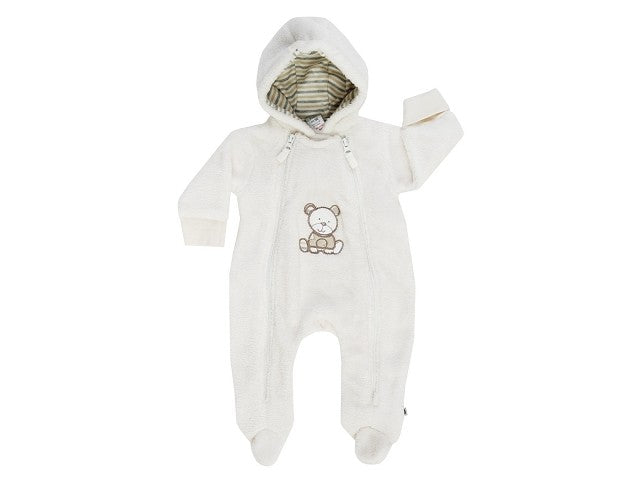 %% AUSVERKAUF%% Jacky Baby Winter Overall " Bär  " Junge Plüsch weiß Gr.68+74