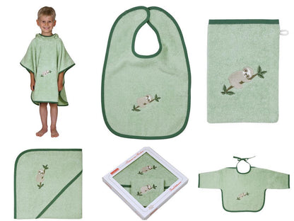 NEU Südfrottier Serie "Faultier helloliv" Badetücher, Badeponcho, Lätzchen etc