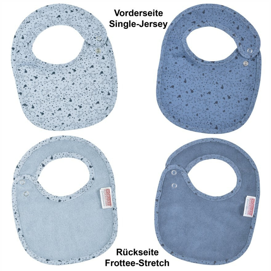 % TOP% Wörner Südfrottier Wal blau Druckknopflatz WENDELATZ 22x29 cm 2er Set