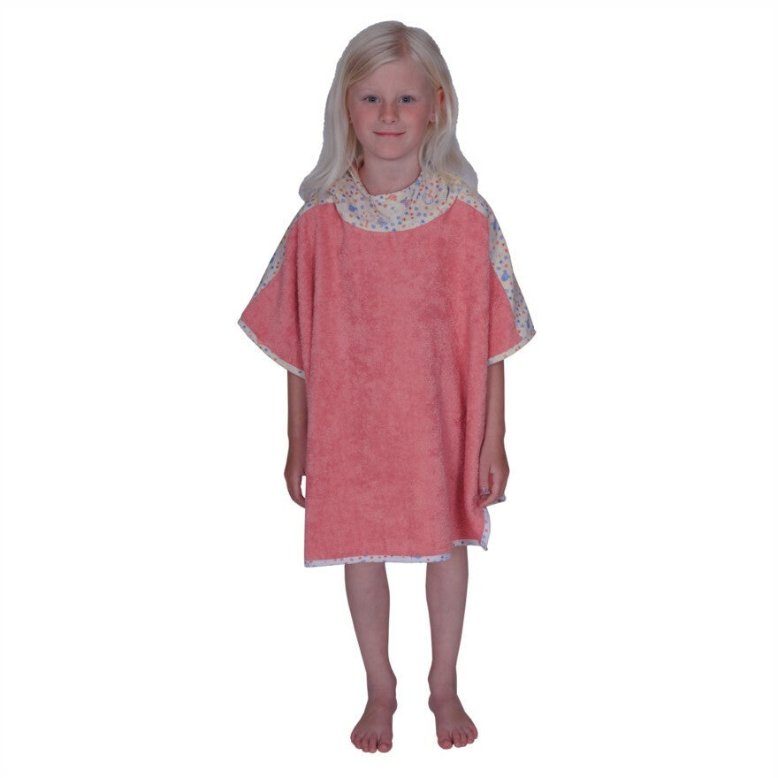 Wörner Südfrottier Vogel Koralle Bade-Poncho 120/75 cm