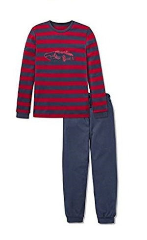 Schiesser Jungen langer Schlafanzug 2-tlg. blau "Live&drive"  Gr. 128 140