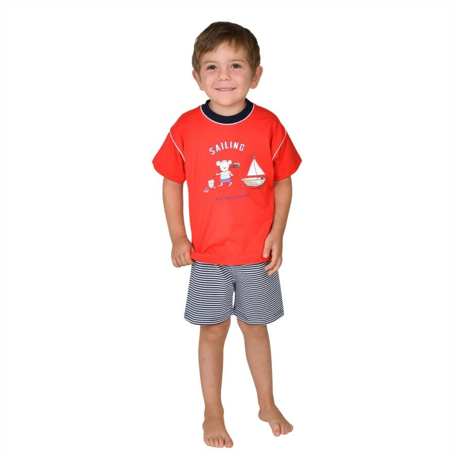 %% SONDERPREIS Wörner Südfrottier  Kurzer Schlafanzug Jungen NEUWARE  Gr. 98