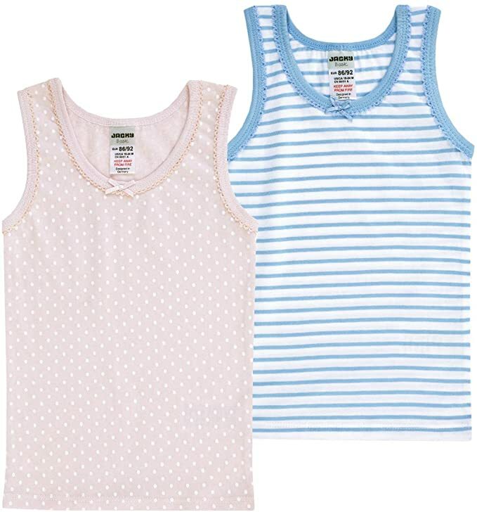 Jacky Baby Mädchen Unterhemden 2  Pack BIOBAUMWOLLE Gr.98/104