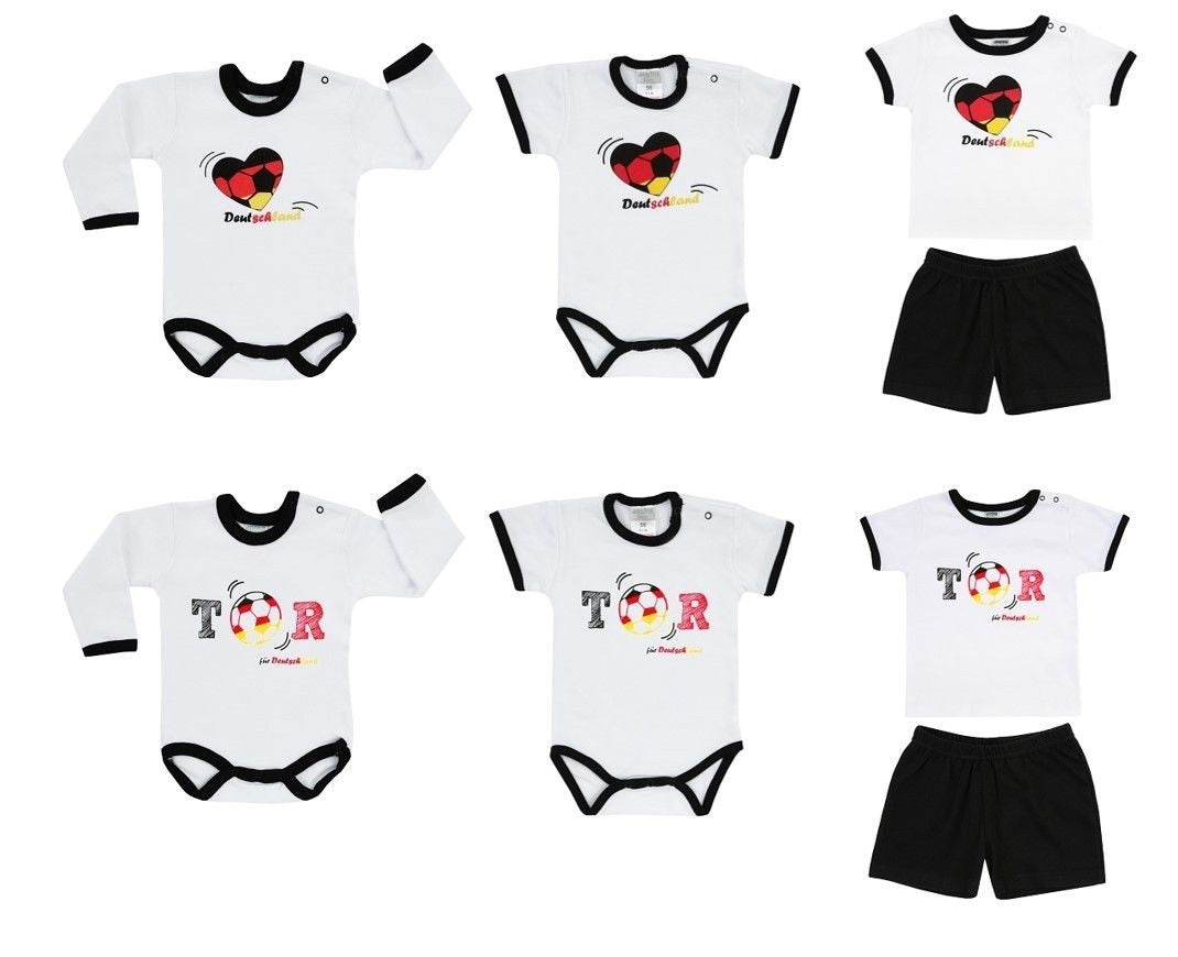 Jacky Baby Body oder T-Shirt + Shorts WM /EM Deutschland Fußball  Gr. 44 -104