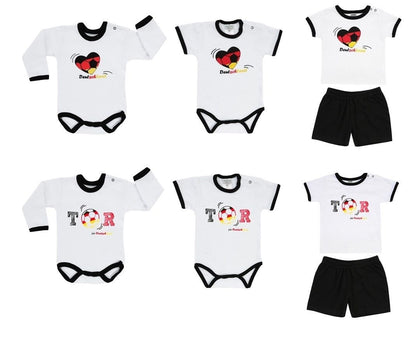 Jacky Baby Body oder T-Shirt + Shorts WM /EM Deutschland Fußball  Gr. 44 -104