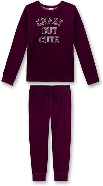 %% SANETTA  Schlafanzug MÄDCHEN  Nicky weinrot NEU GR.128 %%