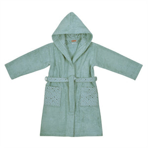  TOP Wörner Südfrottier Sterne eisblau  Kinder-Bademantel Größe 86-140