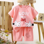 Süßes Mädchen Sommer Set mit Cartoon Design von 1 Jahr bis 6 Jahre