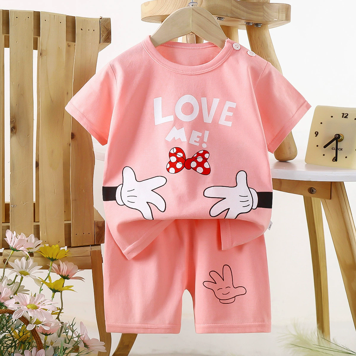 Süßes Mädchen Sommer Set mit Cartoon Design von 1 Jahr bis 6 Jahre