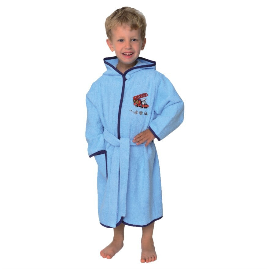 SONDERPREIS Wörner Südfrottier "Feuerwehr"  Blau Bademantel Gr.74/80 NEU
