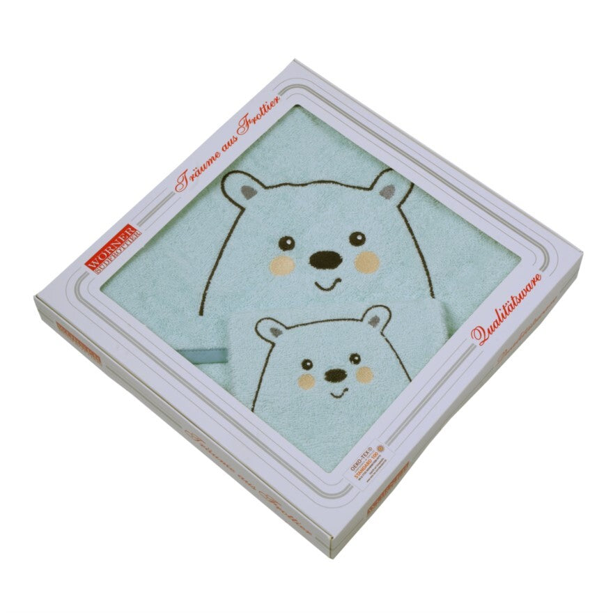 NEU Südfrottier Serie "Eisbär mint" Badetücher, Badeponcho, Lätzchen etc