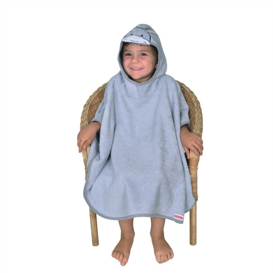 Wörner Südfrottier Esel hellgrau  Bade-Poncho 120/75 cm