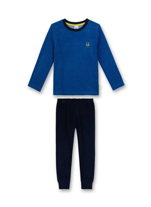 Sanetta Jungen langer Schlafanzug 2-tlg. blau  Frottee   Gr. 92-98