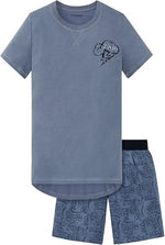 Schiesser Mädchen Schlafanzug kurz Shorty  Jeansblau  NEU Gr. 164