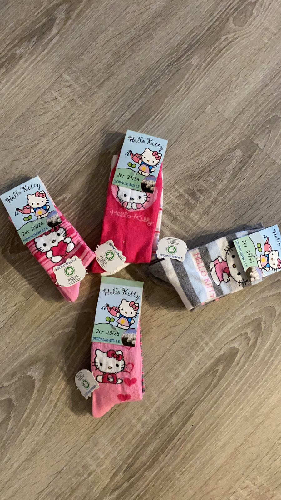 %% SONDERPREIS 2 Paar Hello Kitty Bio Socken von Sanrio zum Hammerpreis Gr.23-34