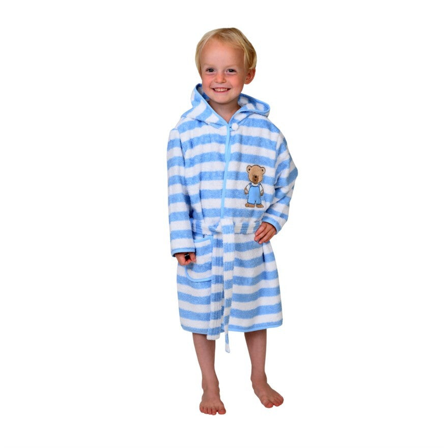 %% SONDERPREIS%% Wörner Südfrottier Teddy ringel Bademantel Gr 110/116 NEU