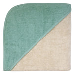 Wörner Südfrottier Riesen Kapuzenbadetuch Gr.140x140 Uni greige Eisblau NEU