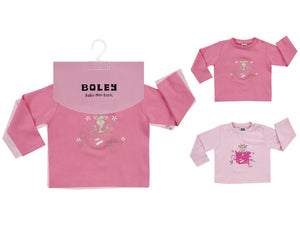 Jacky Baby Langarmshirts Mädchen 2- er Pack " Giraffe " Rosa Gr.86/92