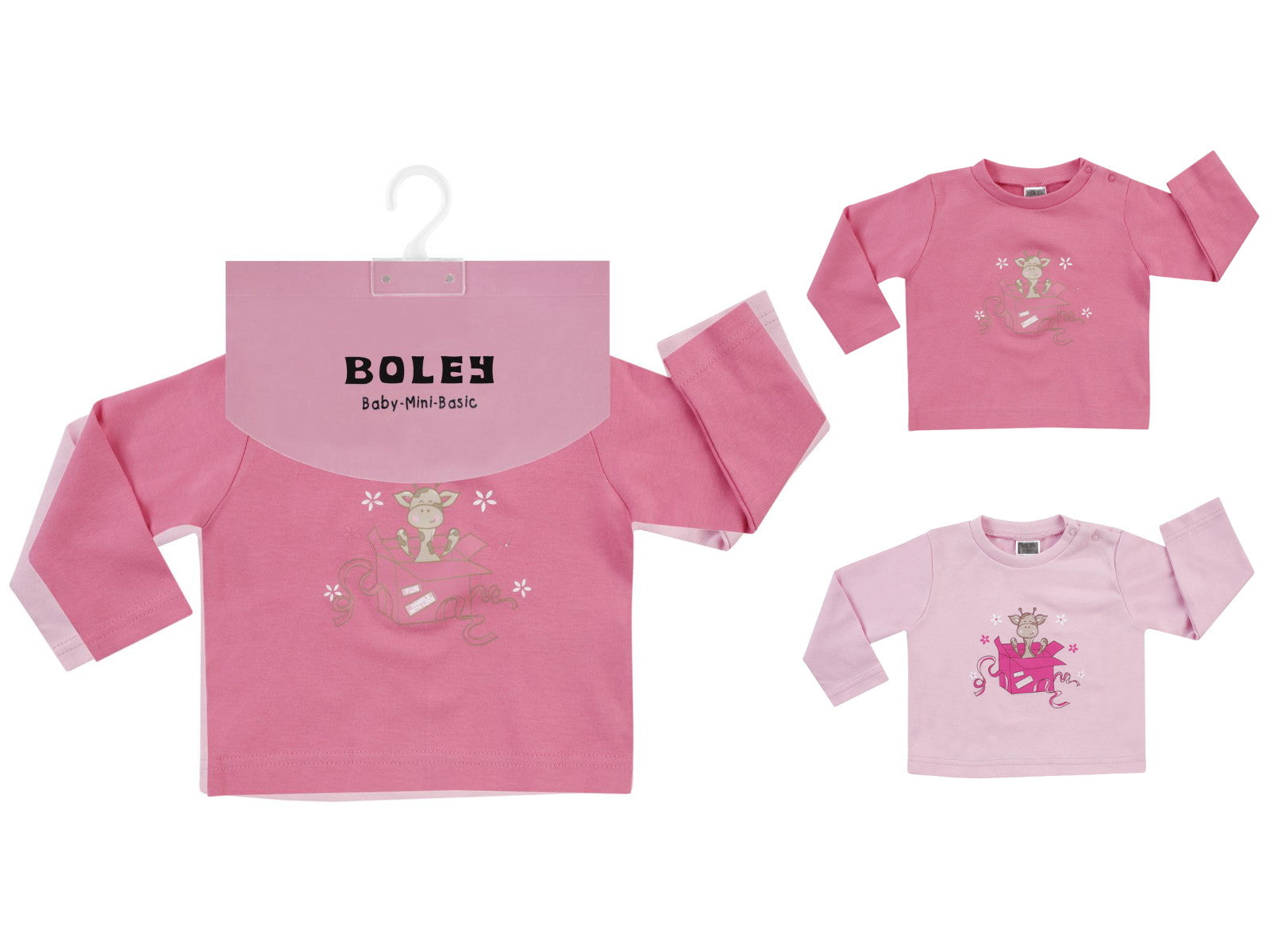 Jacky Baby Langarmshirts Mädchen 2- er Pack " Giraffe " Rosa Gr.86/92